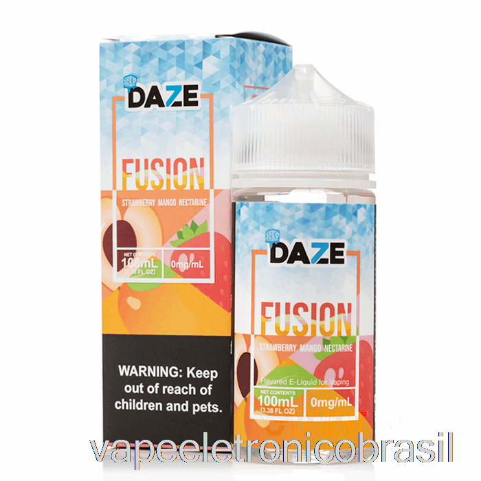 Vape Eletronico Gelado Morango Manga Nectarina - 7 Daze Fusion - 100ml 0mg